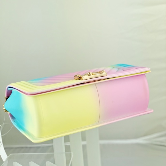 Rainbow Jelly Handbag Crossed body Purse - Picture 6 of 8